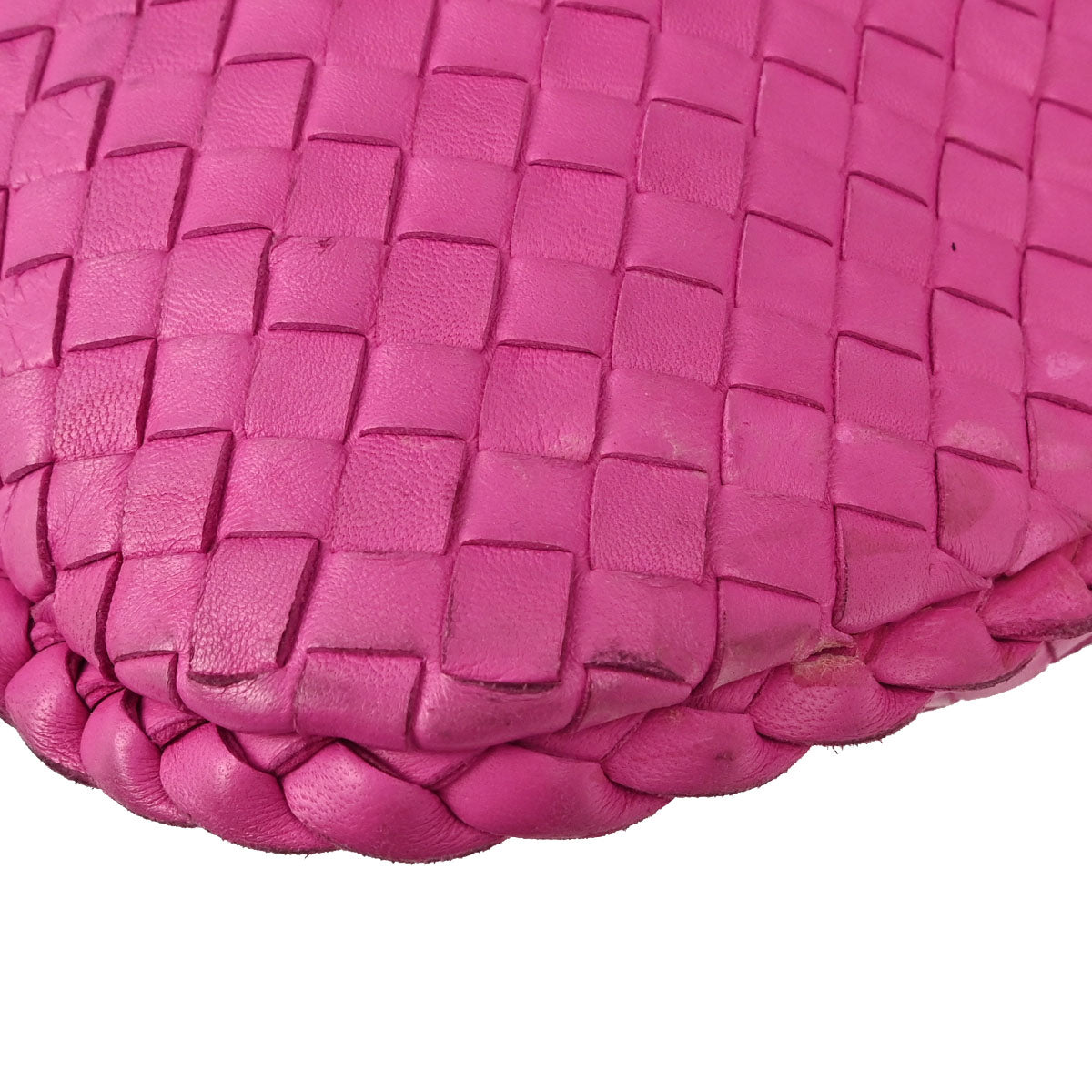 Bottega Veneta Pink Lambskin Intrecciato Hobo Handbag