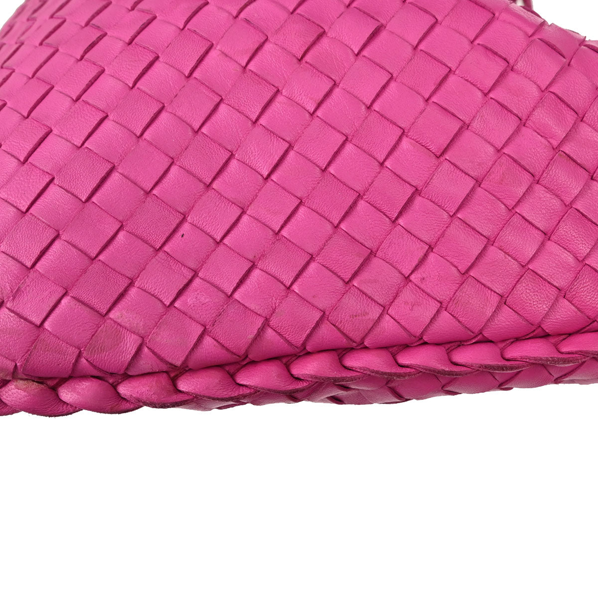 Bottega Veneta Pink Lambskin Intrecciato Hobo Handbag