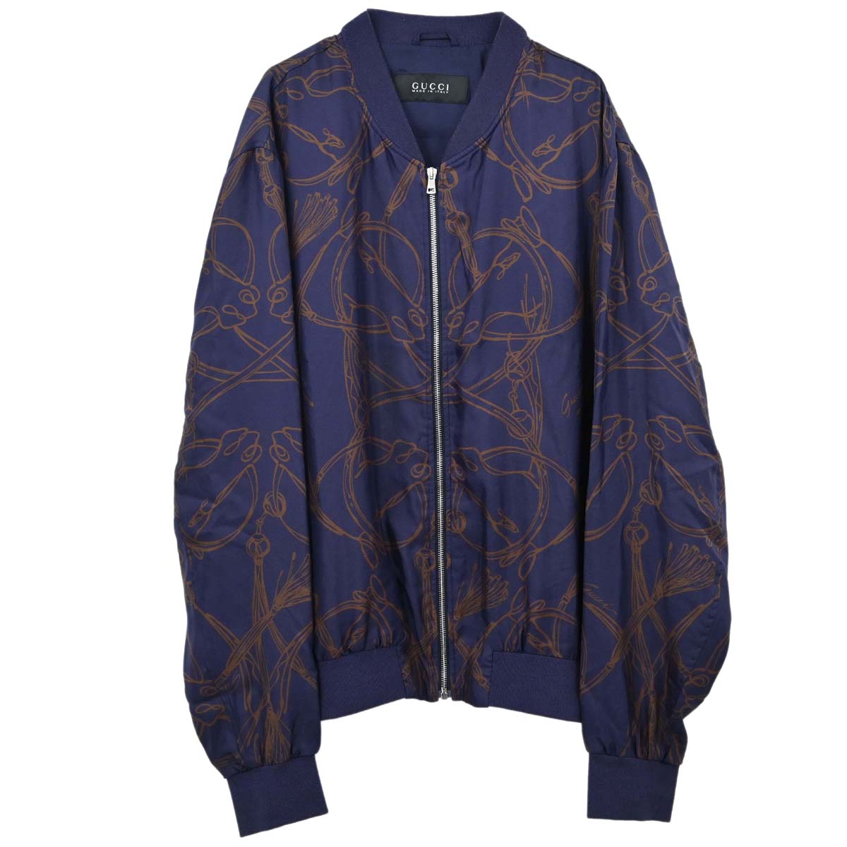 Gucci 2013 Zip Up Silk Jacket Navy #58