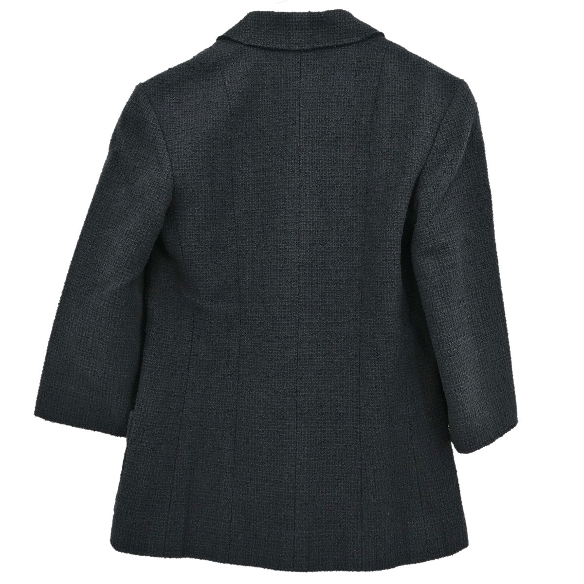 Chanel 2012 Double Breasted Jacket Tweed Black #34