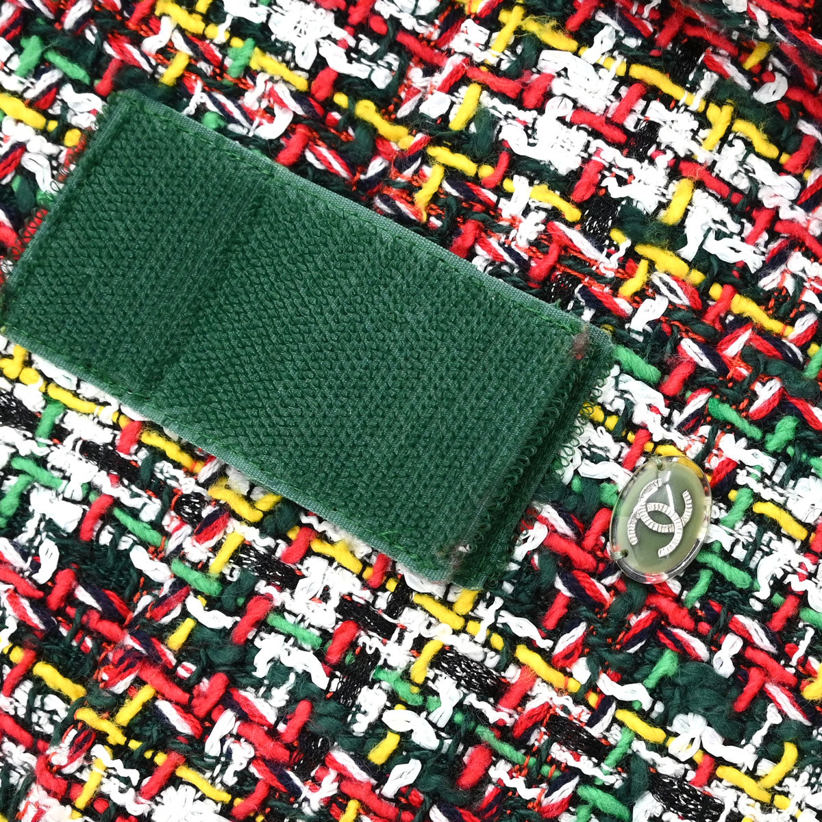 Chanel 2017 Hook and Loop Tape Jacket Tweed Green #40