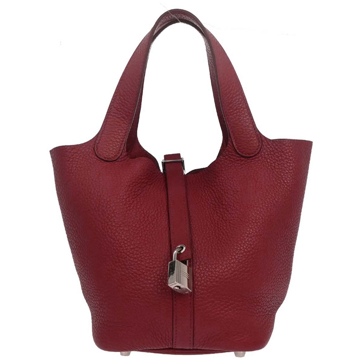 Hermes Rouge Garance Taurillon Clemence Picotin Lock 18 PM Handbag