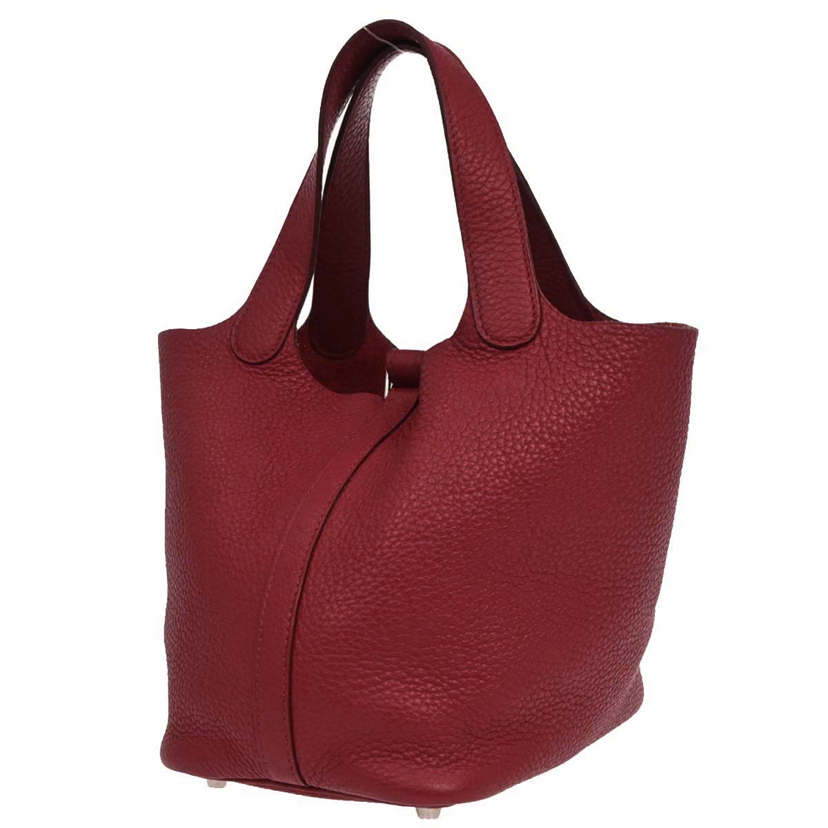 Hermes Rouge Garance Taurillon Clemence Picotin Lock 18 PM Handbag