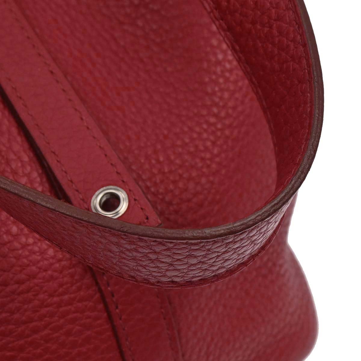 Hermes Rouge Garance Taurillon Clemence Picotin Lock 18 PM Handbag