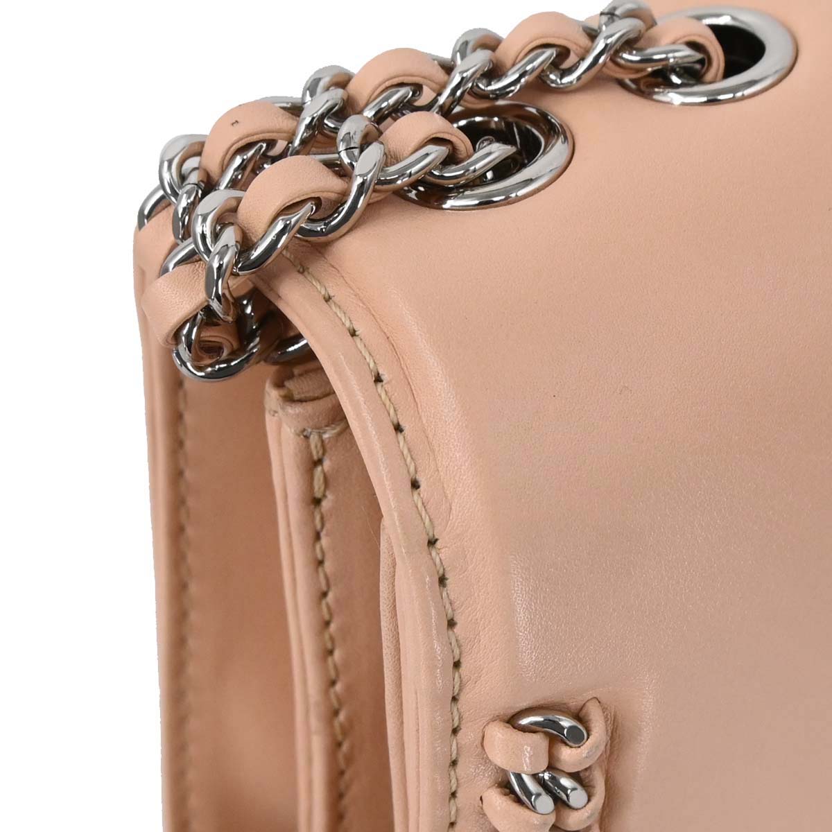 Chanel Beige Calfskin Braided Chic Flap Bag Shoulder Bag