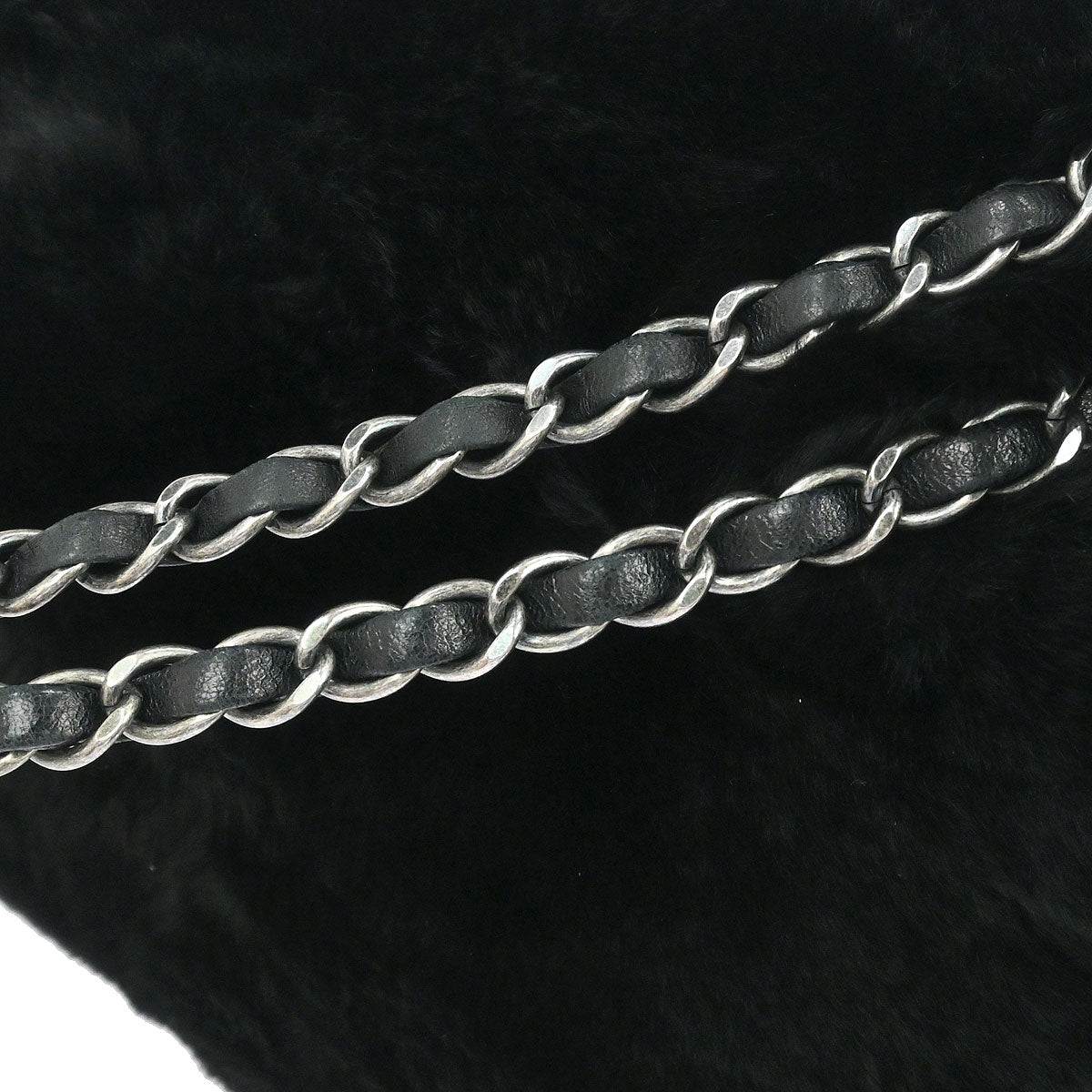 Chanel Black Rabbit Fur Shoulder Bag