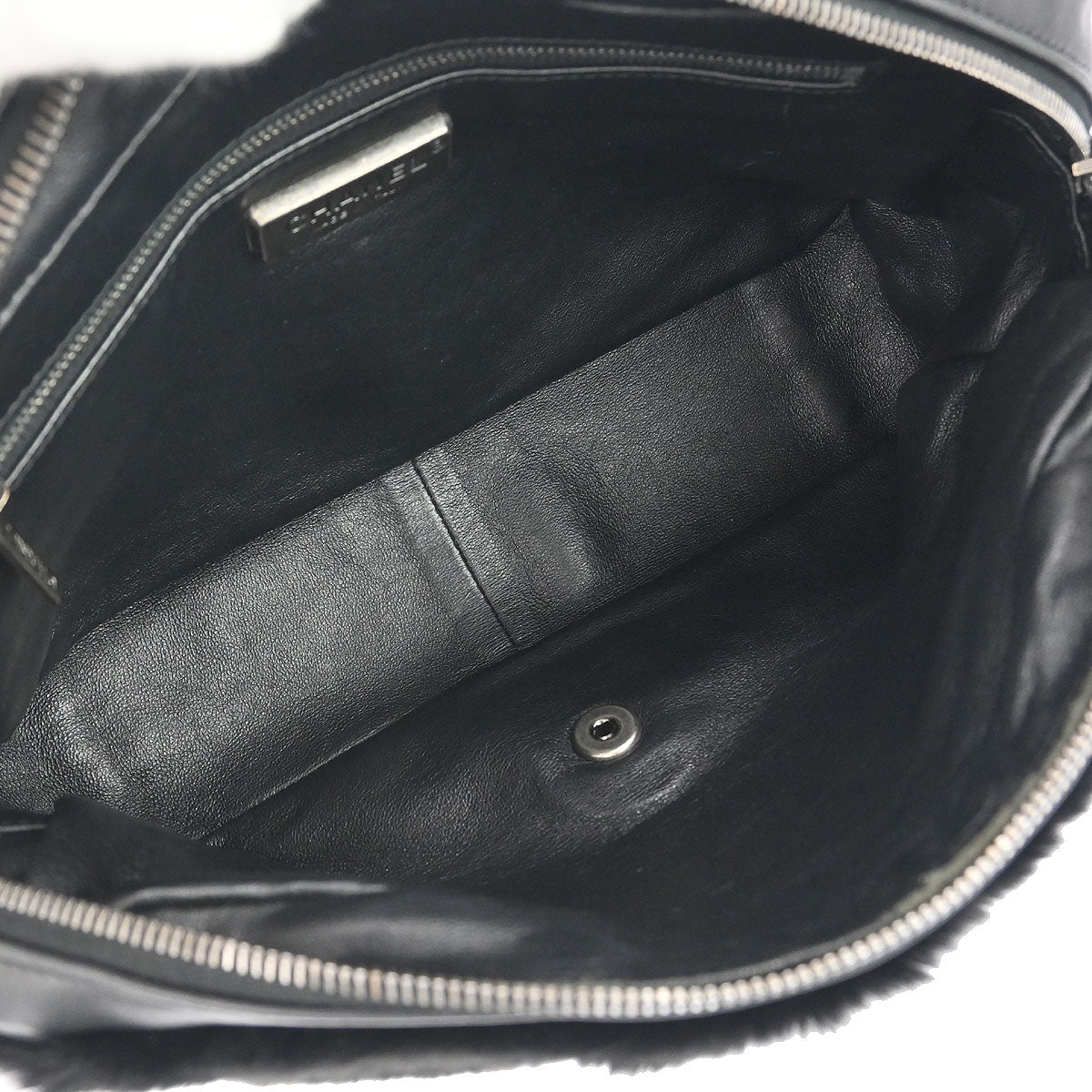 Chanel Black Rabbit Fur Shoulder Bag