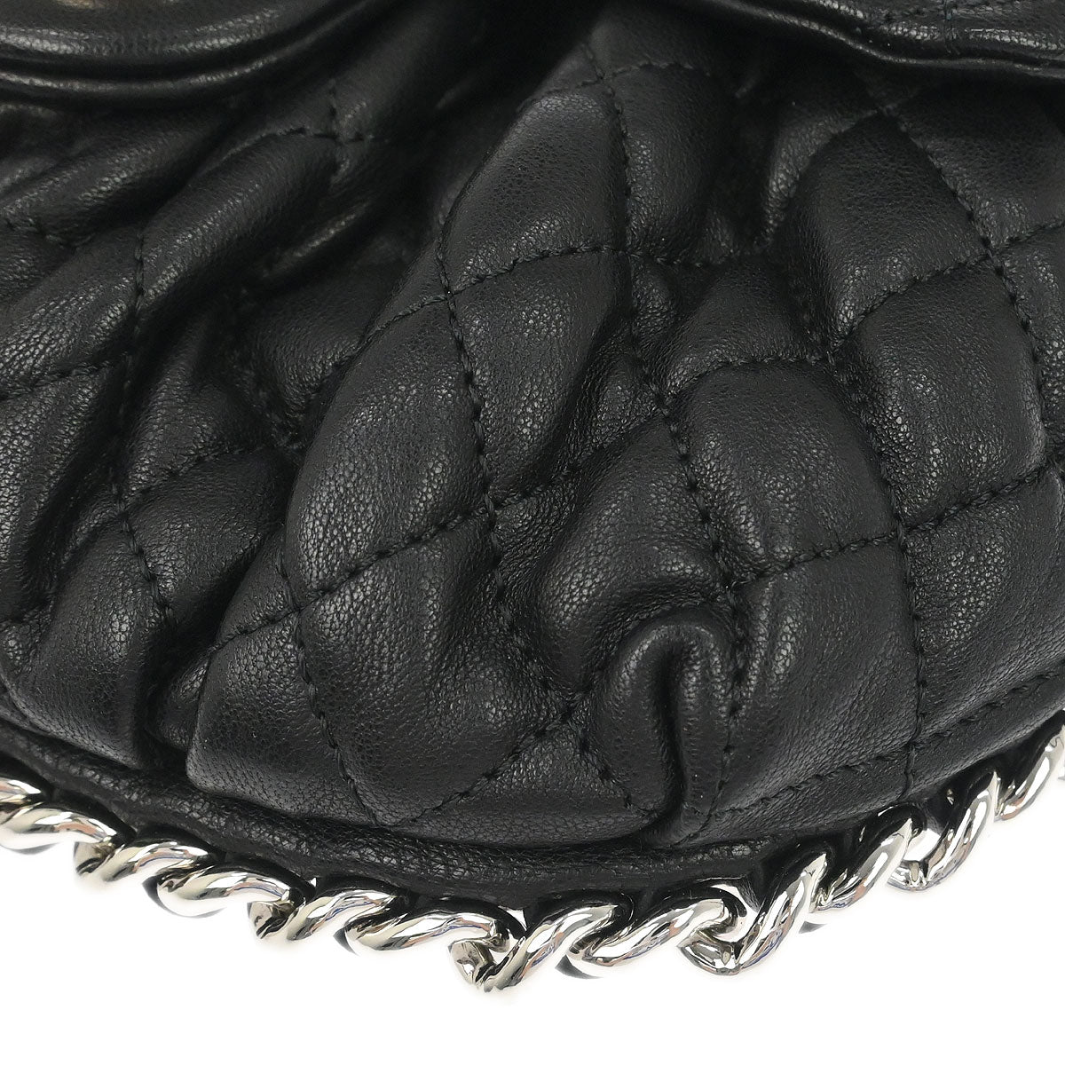 Chanel 2011 Black Calfskin Chain Around Shoulder Bag