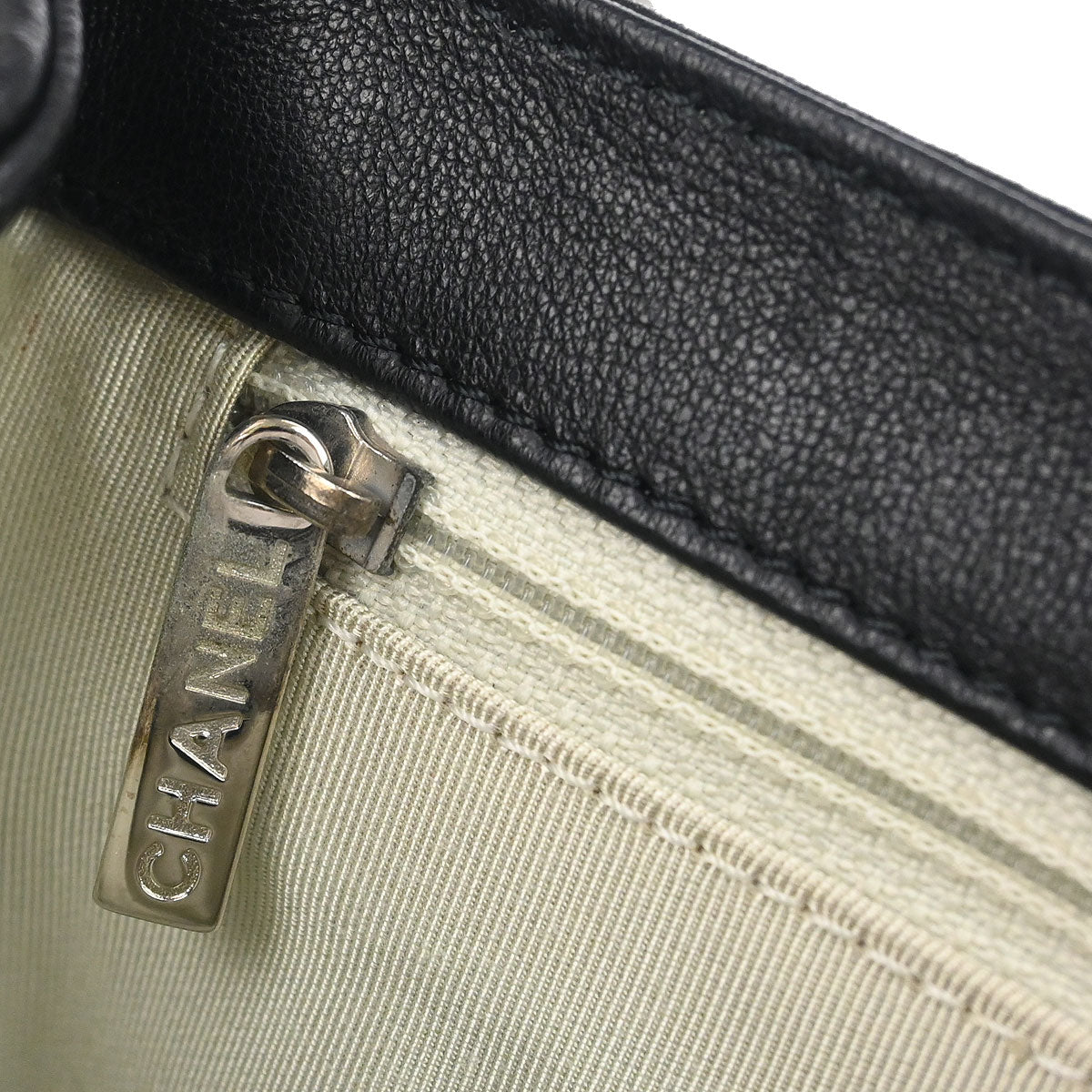 Chanel 2011 Black Calfskin Chain Around Shoulder Bag