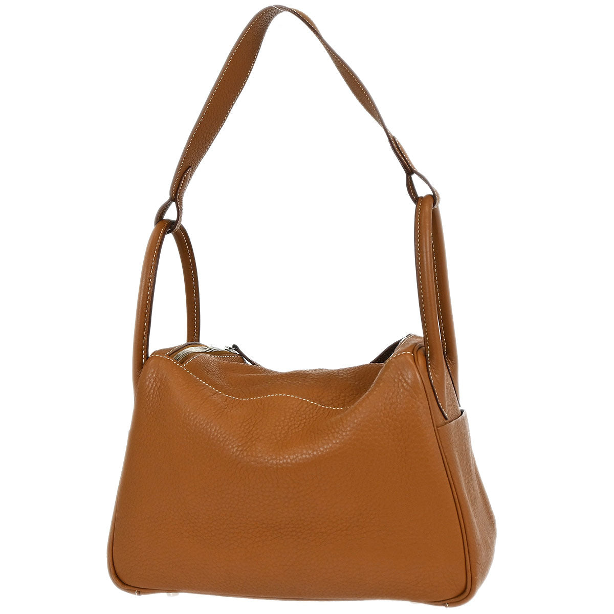 Hermes Gold Taurillon Clemence Lindy 30 Shoulder Bag