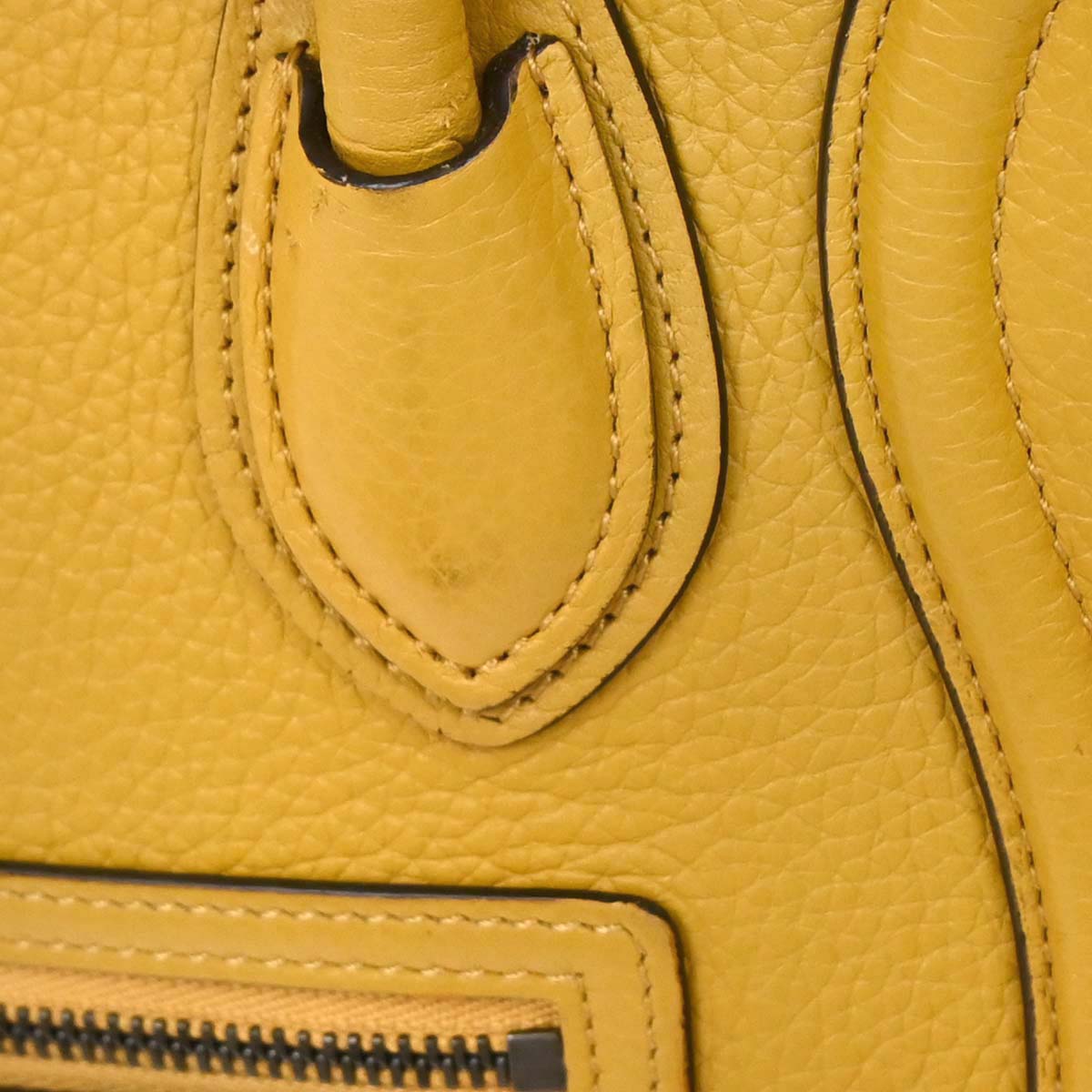Celine Yellow Leather Nano Luggage Tote Shoulder Bag