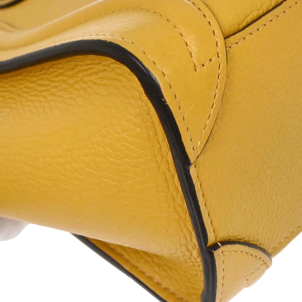 Celine Yellow Leather Nano Luggage Tote Shoulder Bag