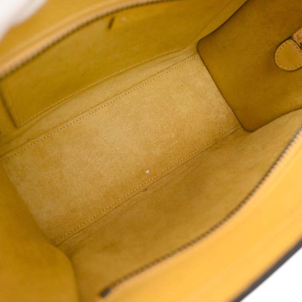 Celine Yellow Leather Nano Luggage Tote Shoulder Bag