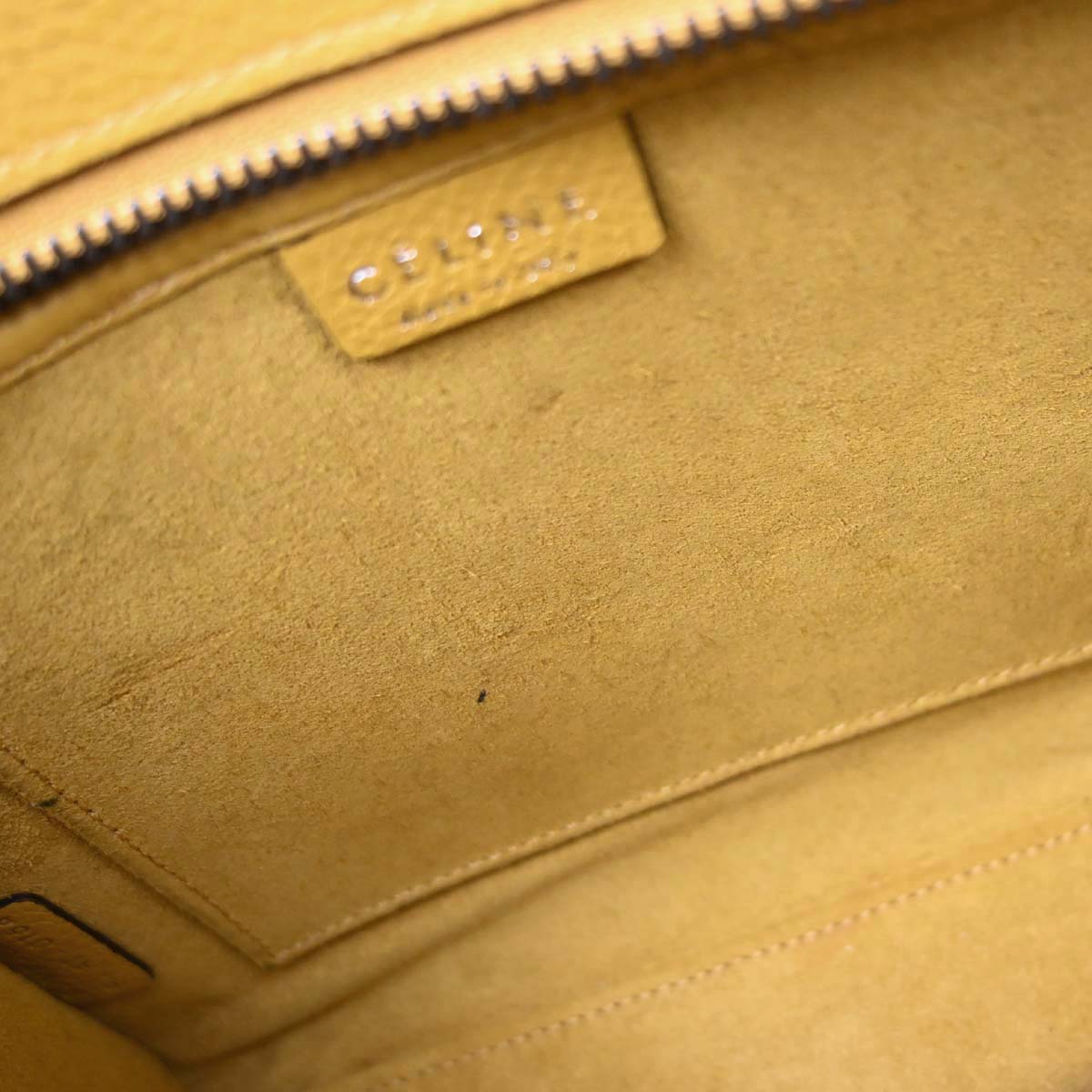 Celine Yellow Leather Nano Luggage Tote Shoulder Bag
