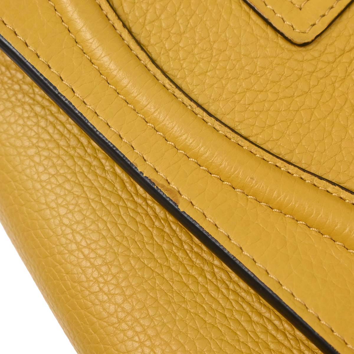 Celine Yellow Leather Nano Luggage Tote Shoulder Bag
