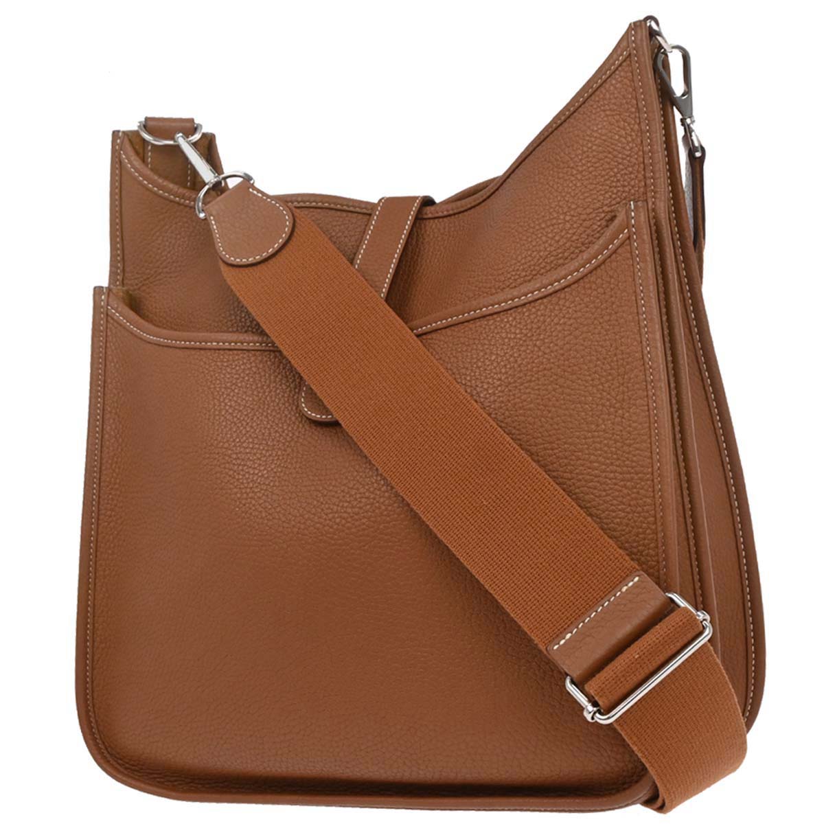 Hermes Fauve Taurillon Clemence Evelyne 3 33 GM Shoulder Bag