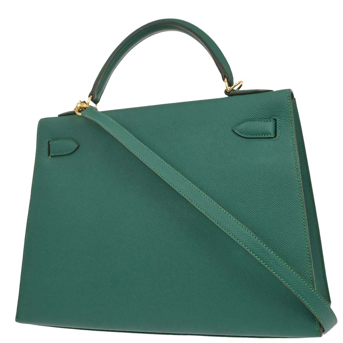 Hermes Vert Vertigo Epsom Kelly 32 Sellier 2way Shoulder Handbag