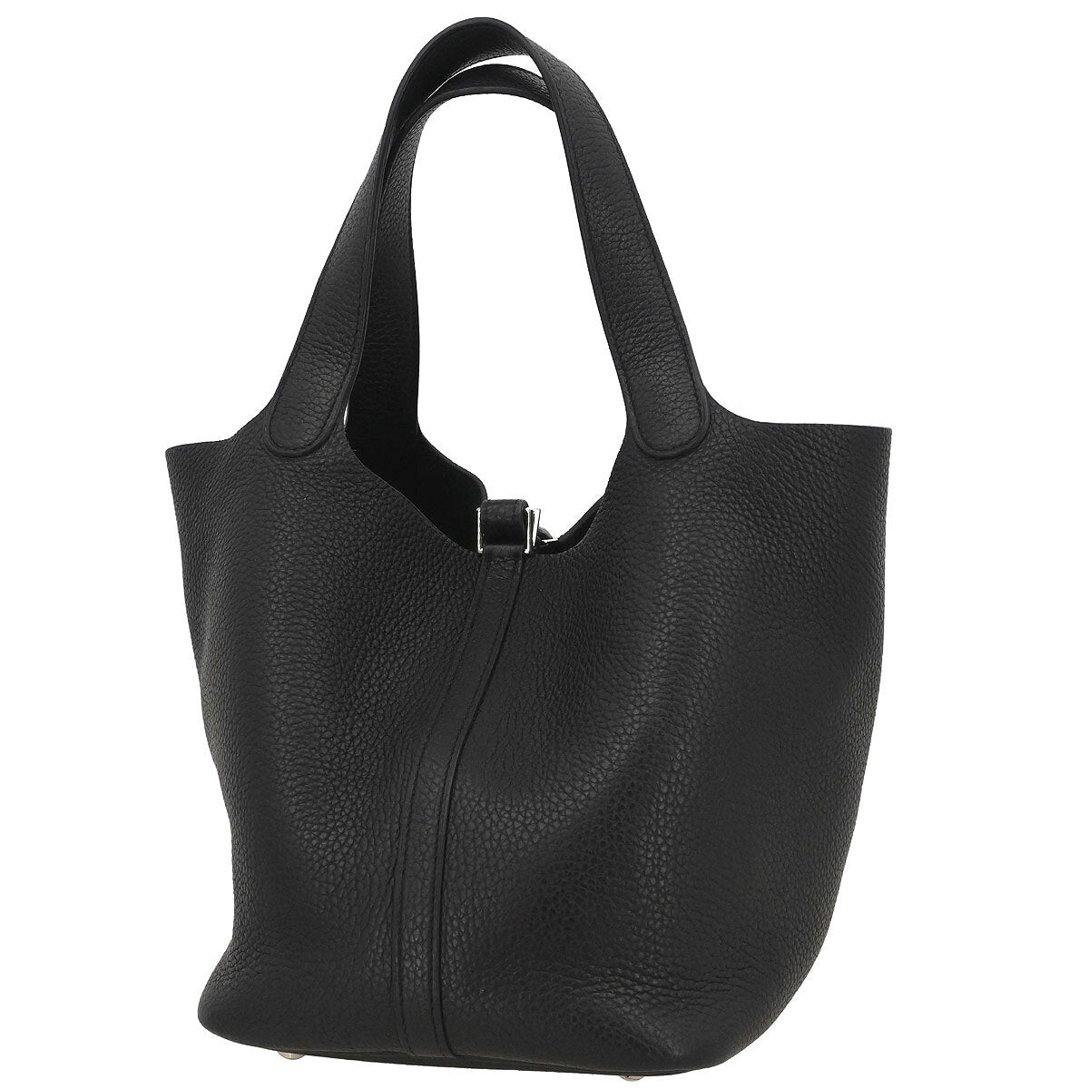 Hermes Black Taurillon Clemence Picotin Lock 22 MM Handbag