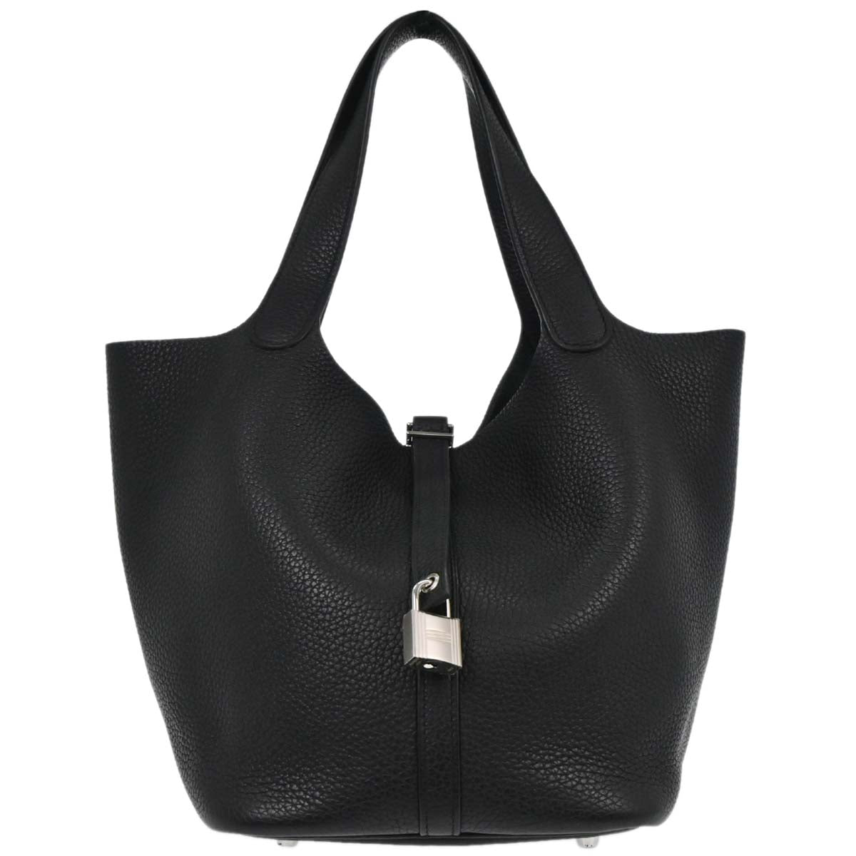 Hermes Black Taurillon Clemence Picotin Lock 22 MM Handbag