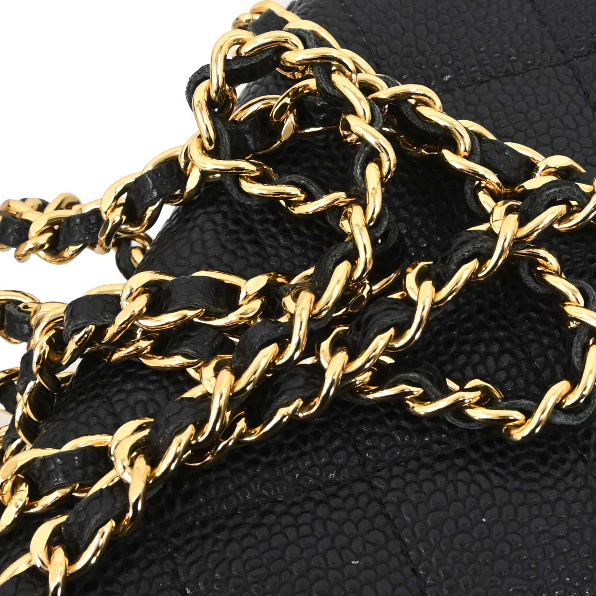 Chanel Black Caviar Skin Classic WOC Wallet on Chain Bag