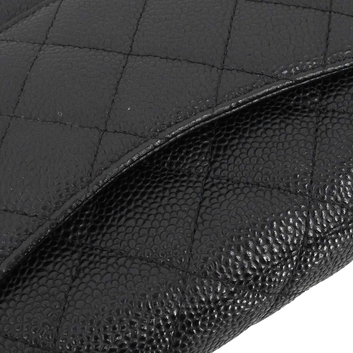 Chanel Black Caviar Skin Classic WOC Wallet on Chain Bag