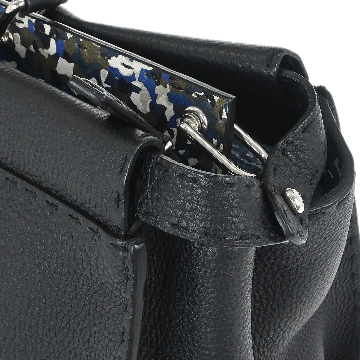 Fendi Black Selleria Peekaboo Fit 2way Shoulder Handbag