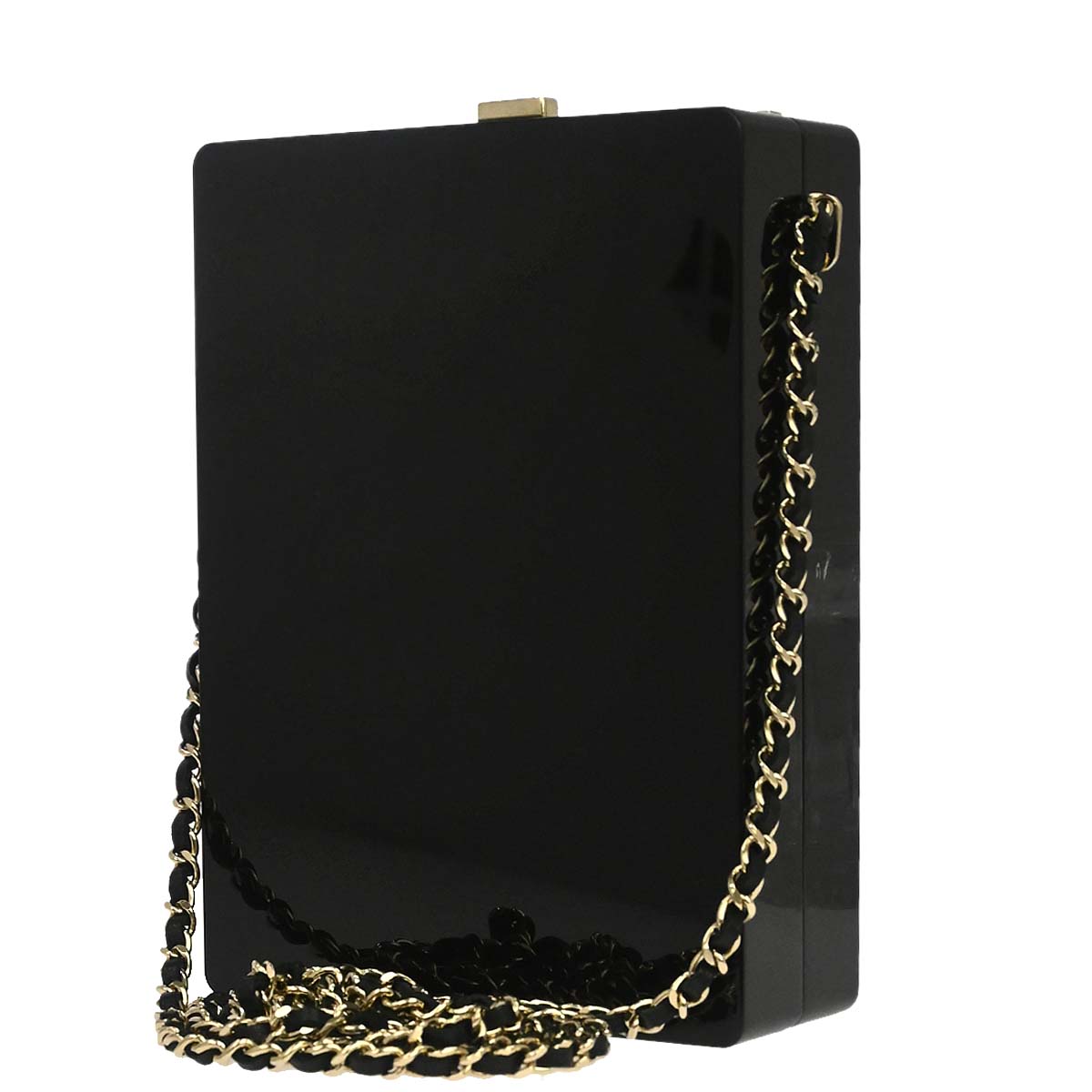 Chanel Black Acrylic Rhinestone Plexiglass Mosaic No.5 Box Shoulder Bag