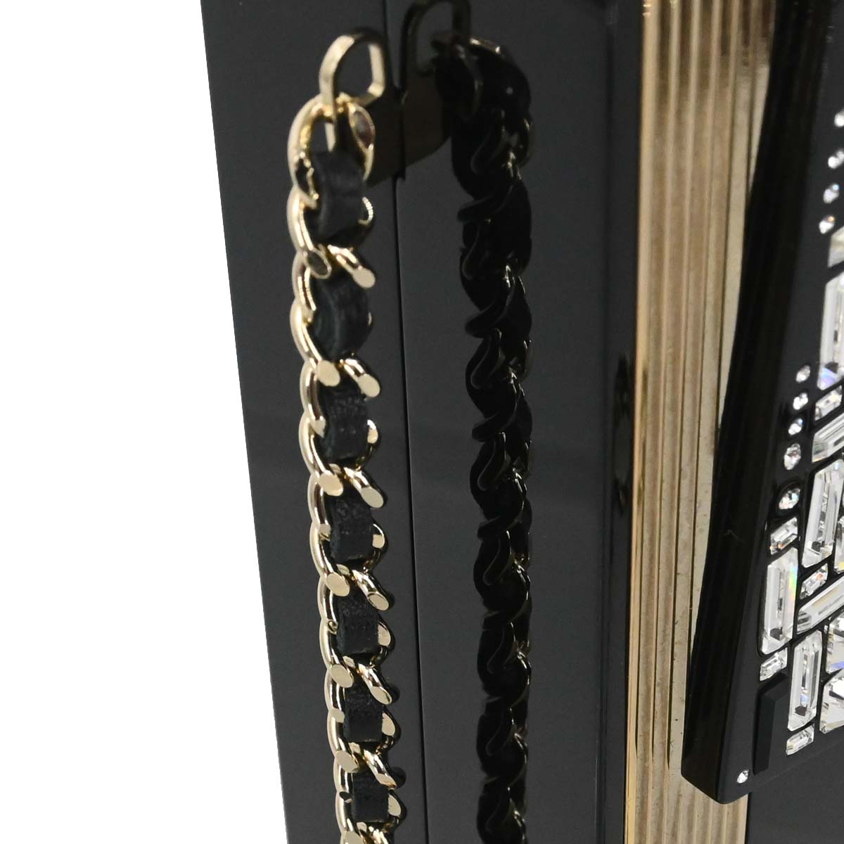 Chanel Black Acrylic Rhinestone Plexiglass Mosaic No.5 Box Shoulder Bag