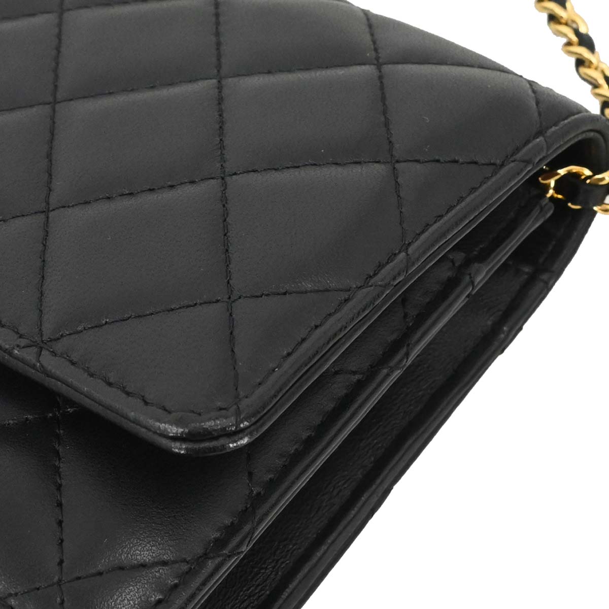 Chanel Black Lambskin Classic WOC Wallet on Chain Bag