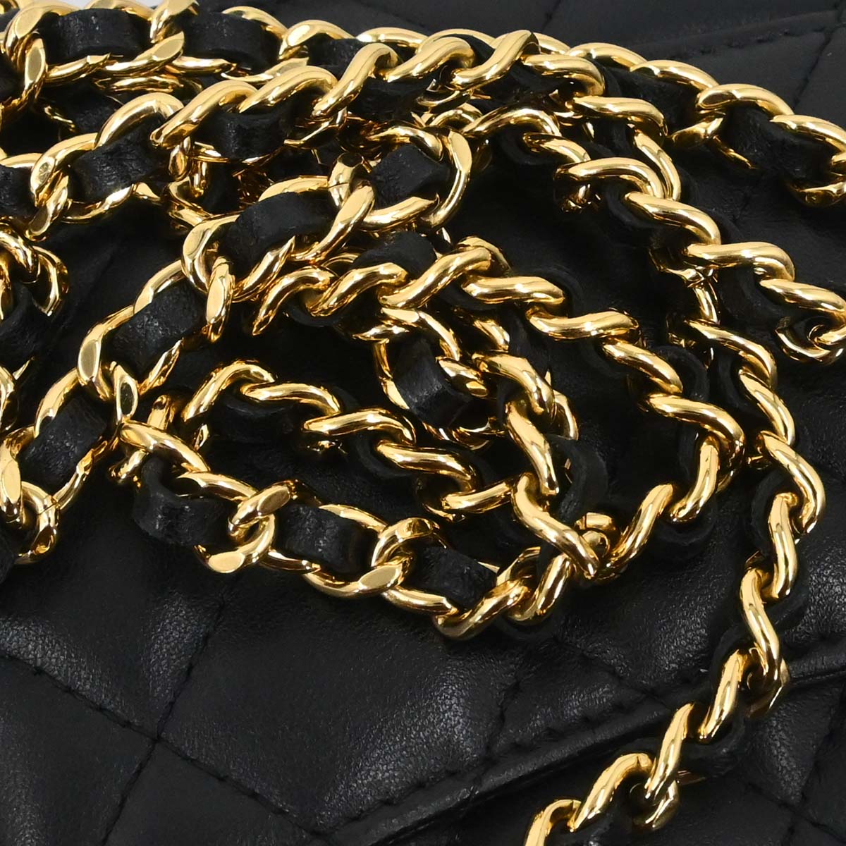 Chanel Black Lambskin Classic WOC Wallet on Chain Bag
