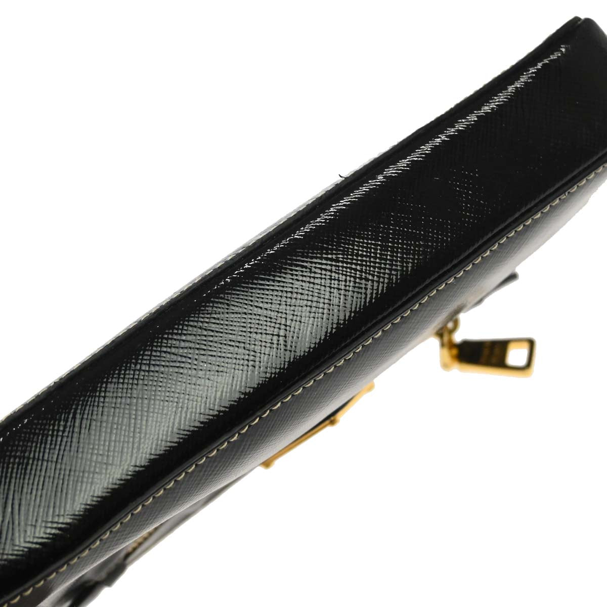 Prada Black Patent Leather 2way Shoulder Handbag