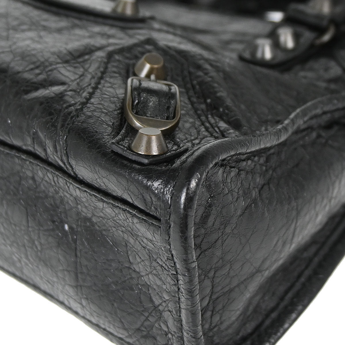 Balenciaga Black Goatskin City Mini Shoulder Handbag