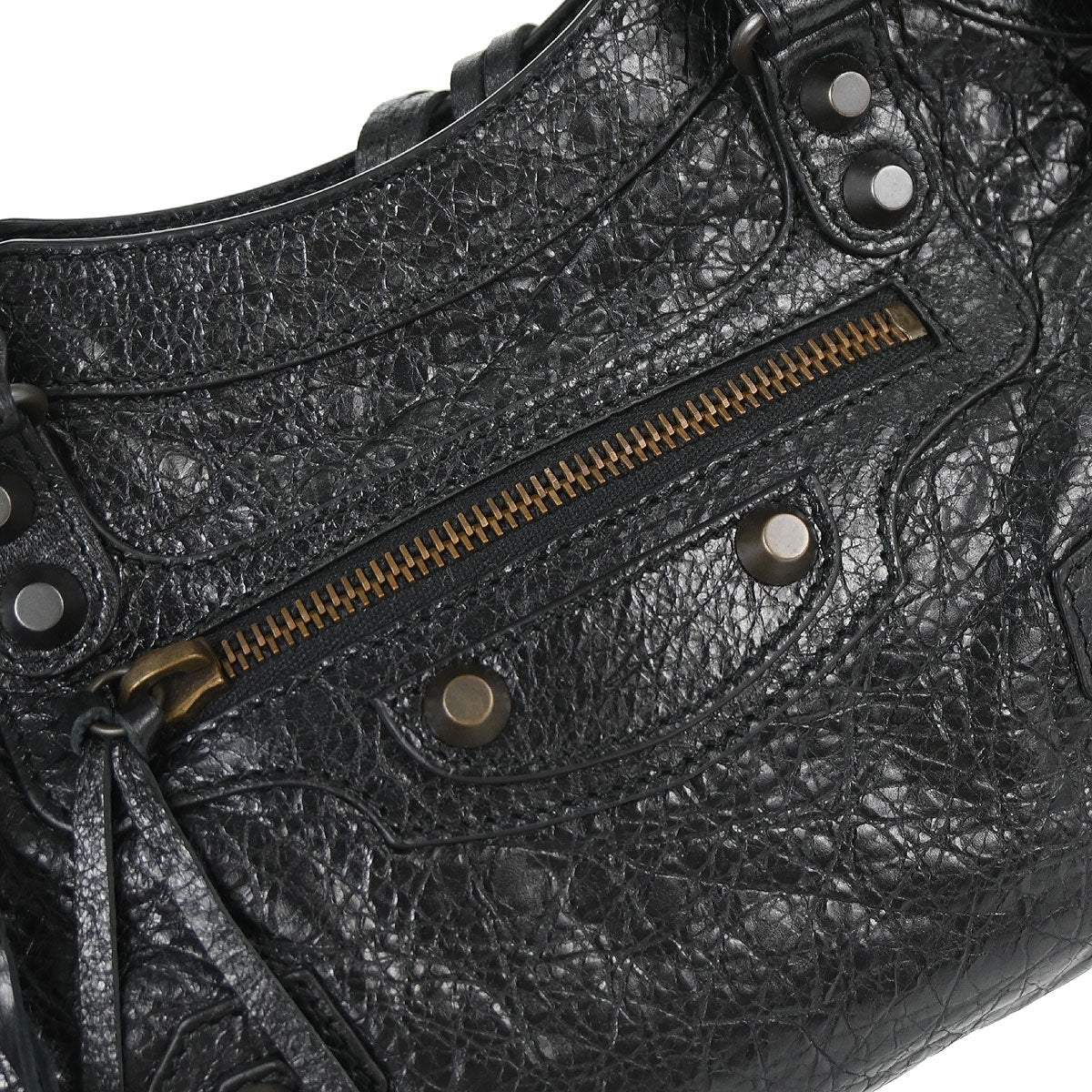 Balenciaga Black Goatskin City Mini Shoulder Handbag