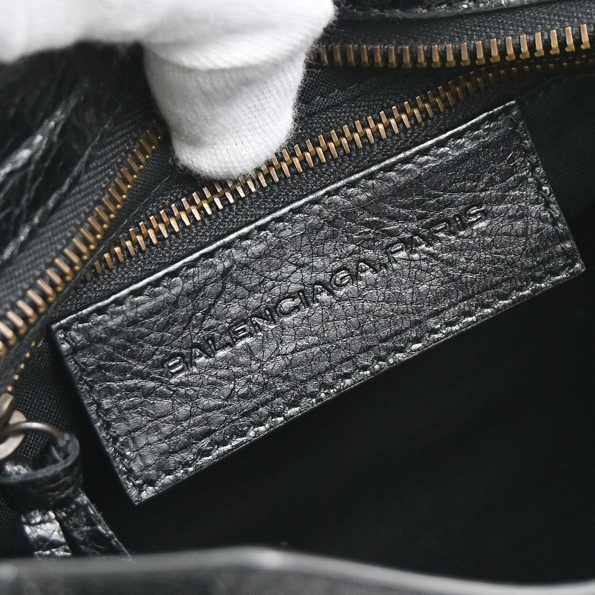 Balenciaga Black Goatskin City Mini Shoulder Handbag