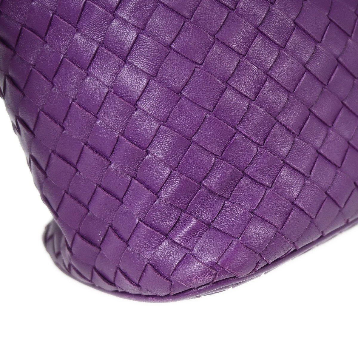 Bottega Veneta Purple Lambskin Intrecciato Handbag