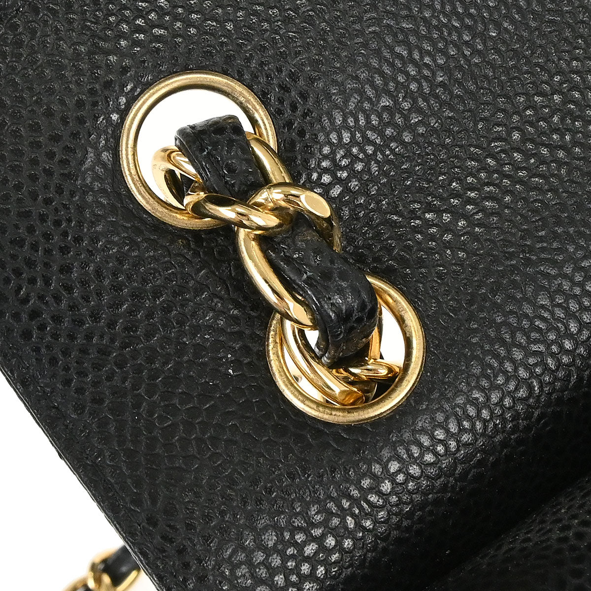 Chanel Black Caviar Skin Jumbo Classic Double Flap Shoulder Bag