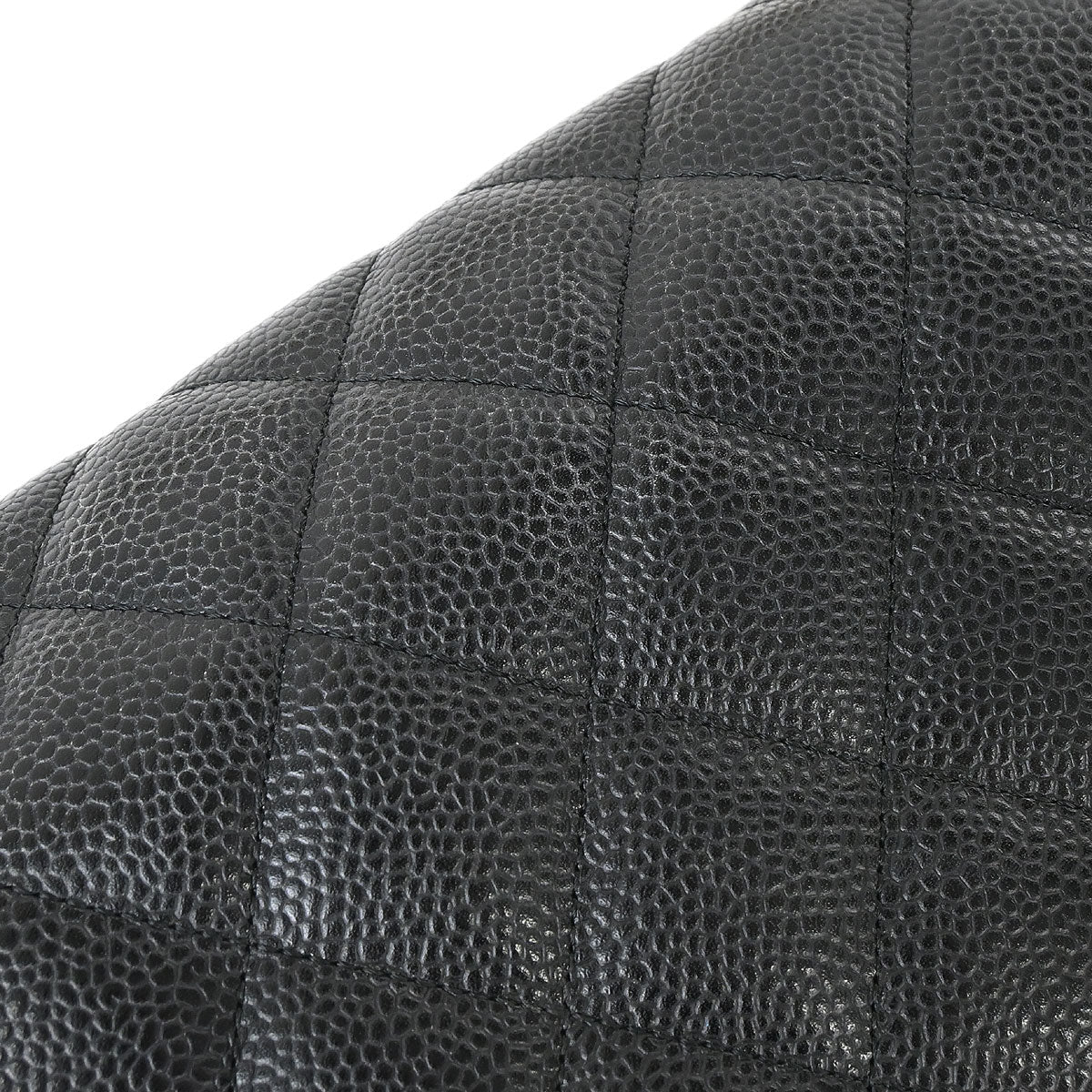 Chanel Black Caviar Skin Jumbo Classic Double Flap Shoulder Bag