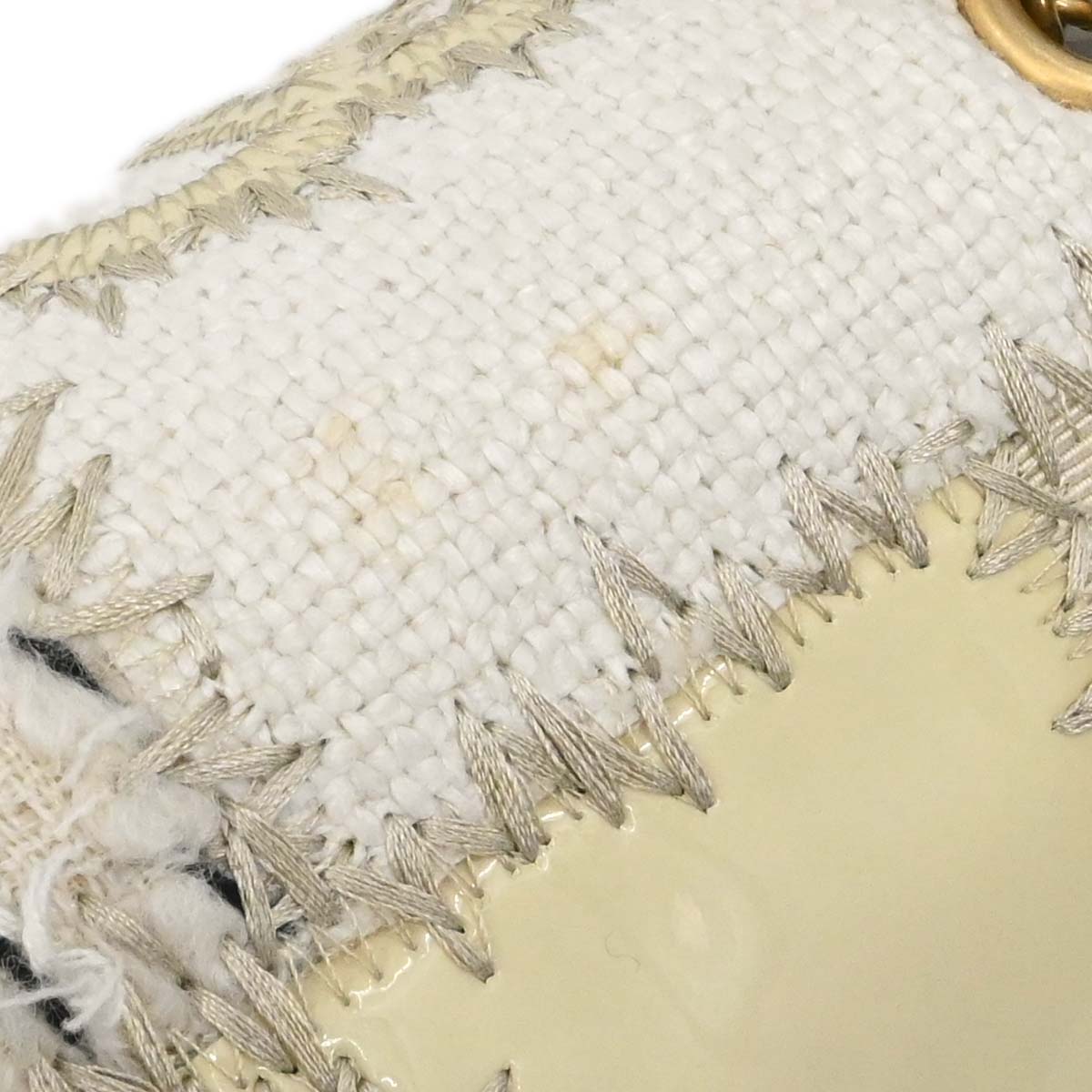 Chanel Ivory Tweed Patchwork Shoulder Bag