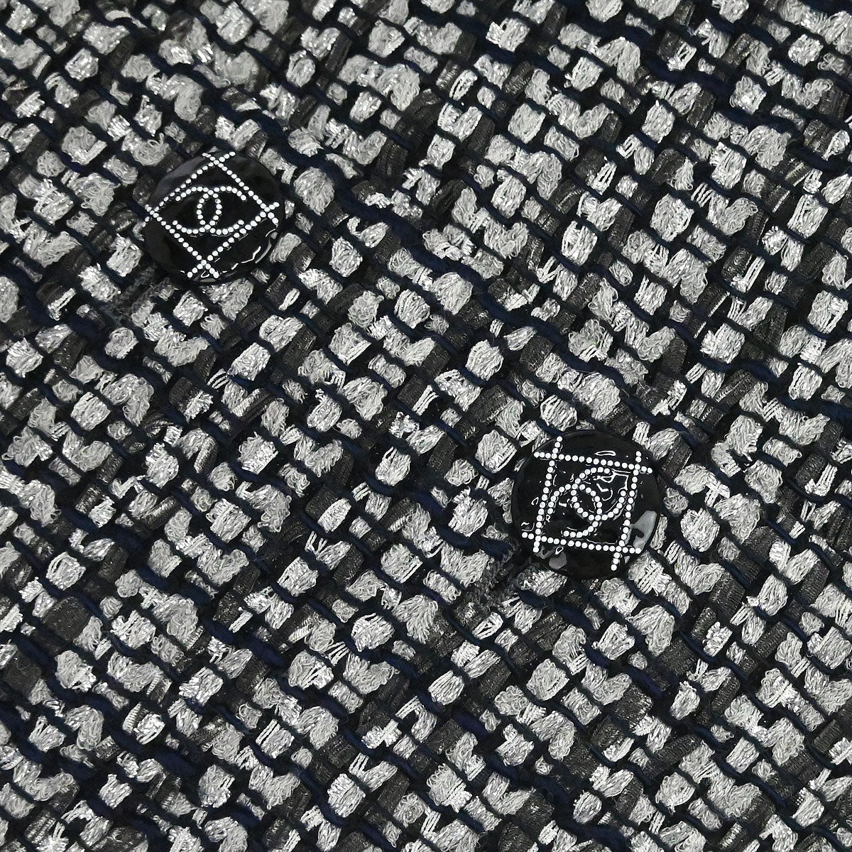 Chanel 2018-2019 Single Breasted Tweed Jacket Gray #44