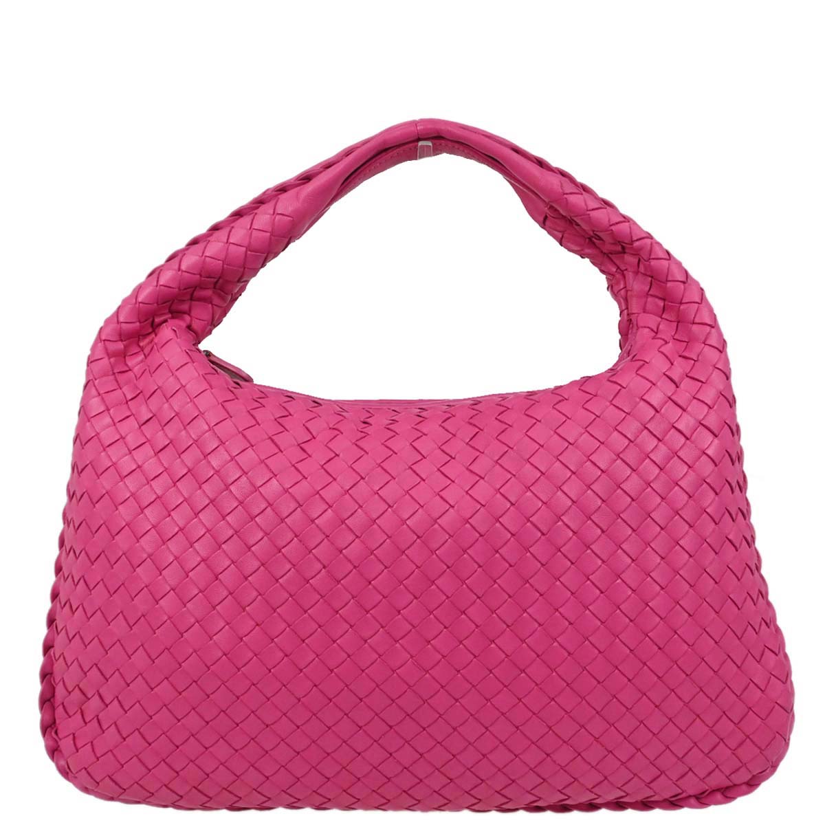 Bottega Veneta Pink Lambskin Intrecciato Hobo Handbag