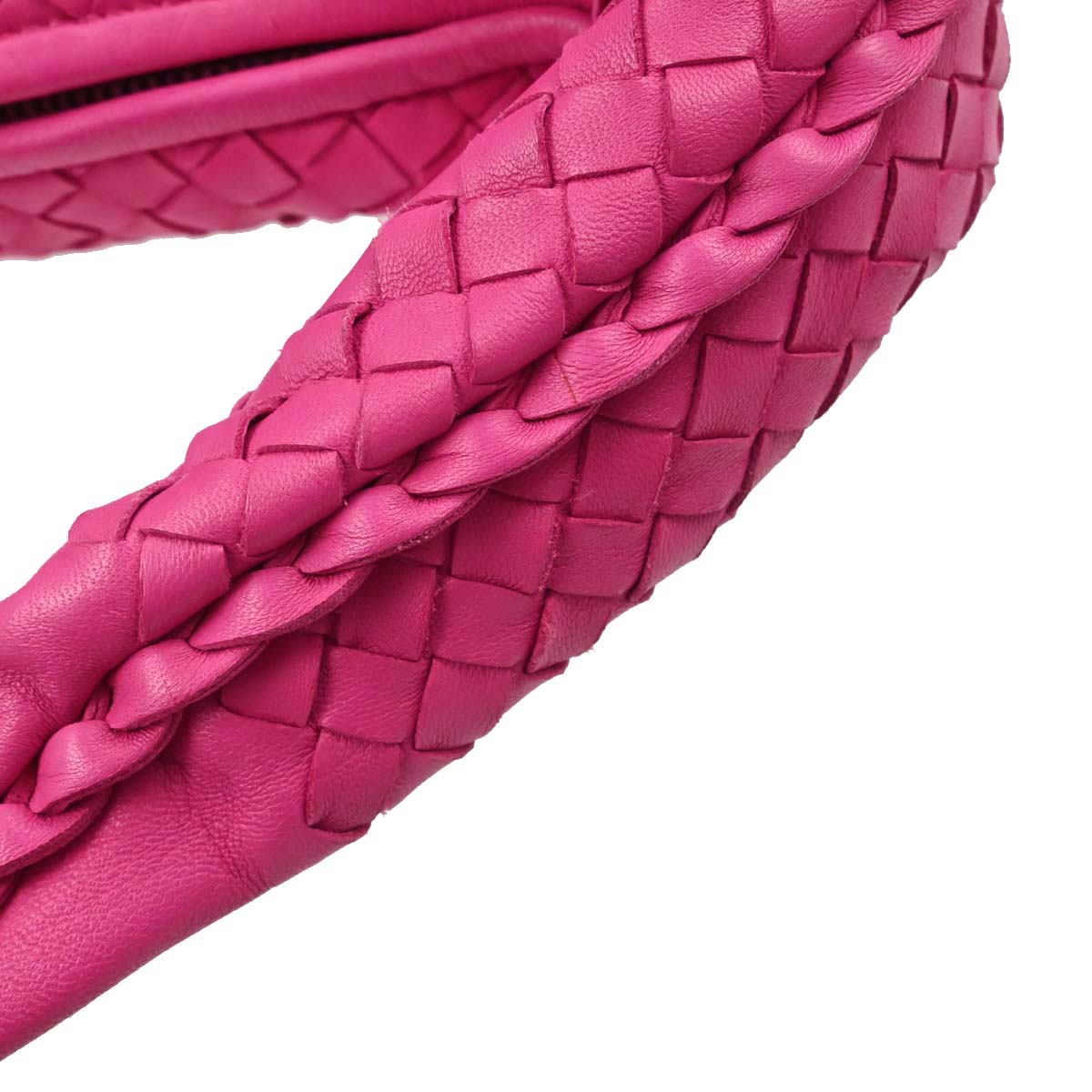Bottega Veneta Pink Lambskin Intrecciato Hobo Handbag