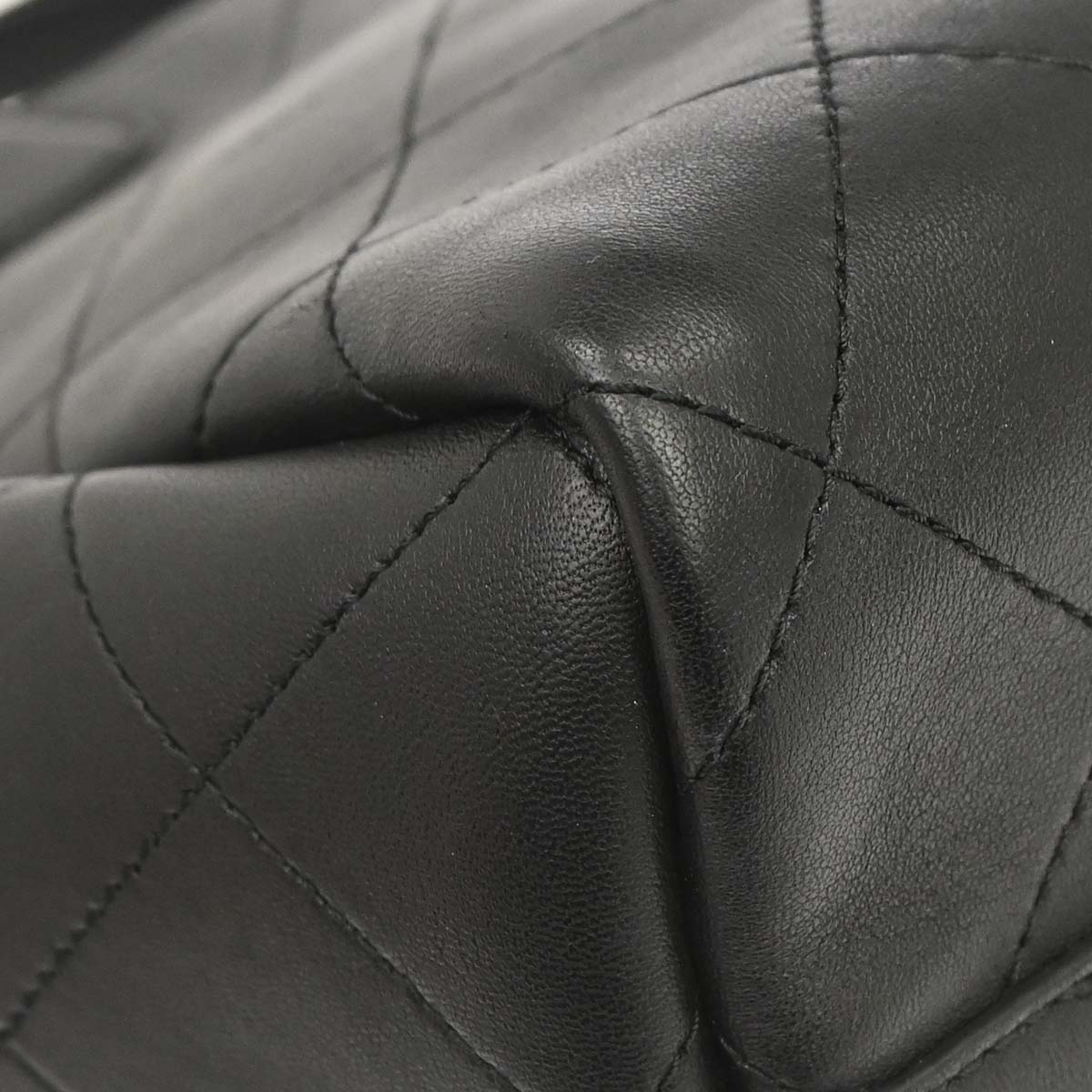 Chanel Black Calfskin Shopping Tote 2way Shoulder Handbag