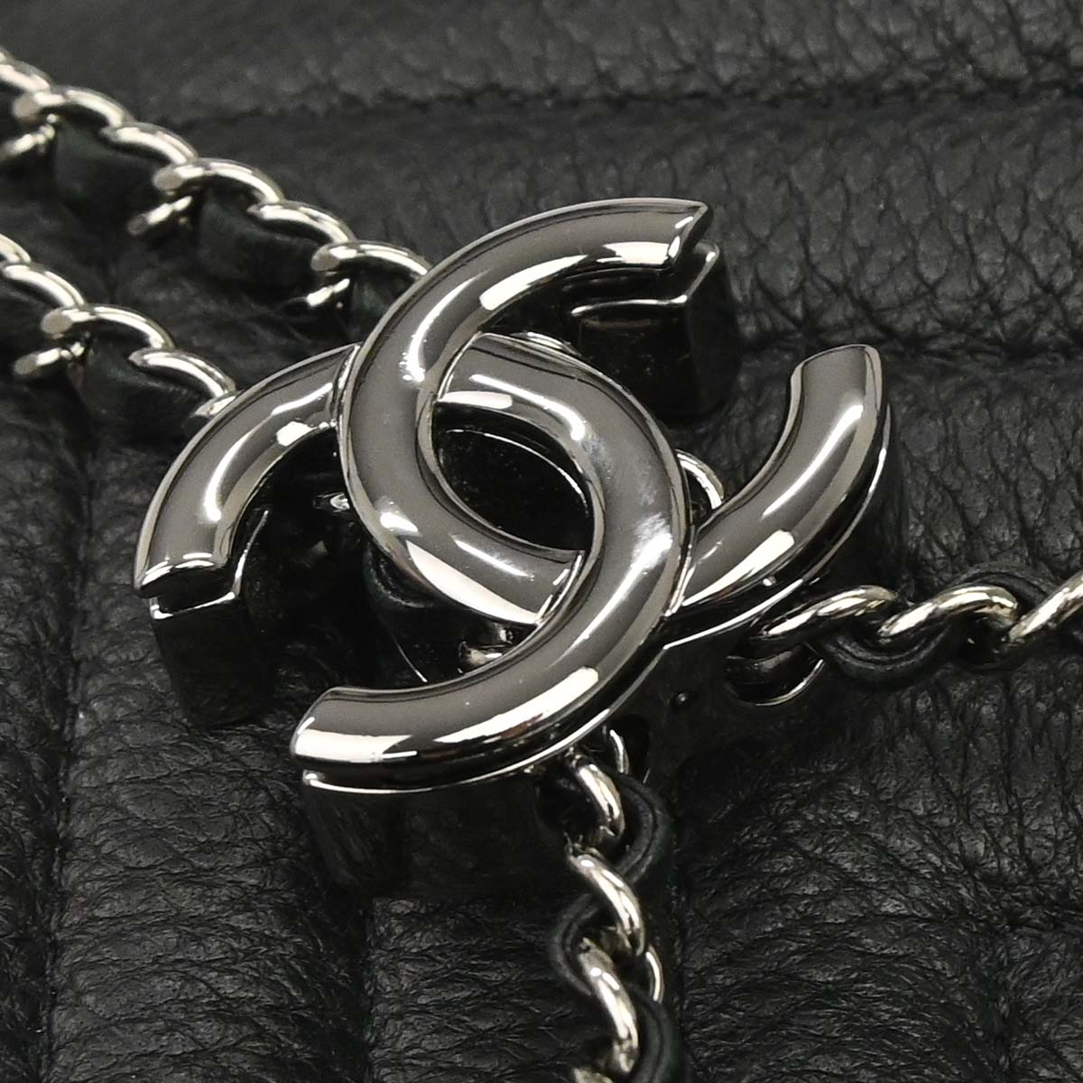 Chanel Black Deerskin Chevron Urban Spirit 2way Shoulder Handbag