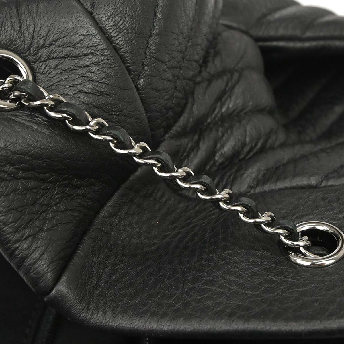Chanel Black Deerskin Chevron Urban Spirit 2way Shoulder Handbag