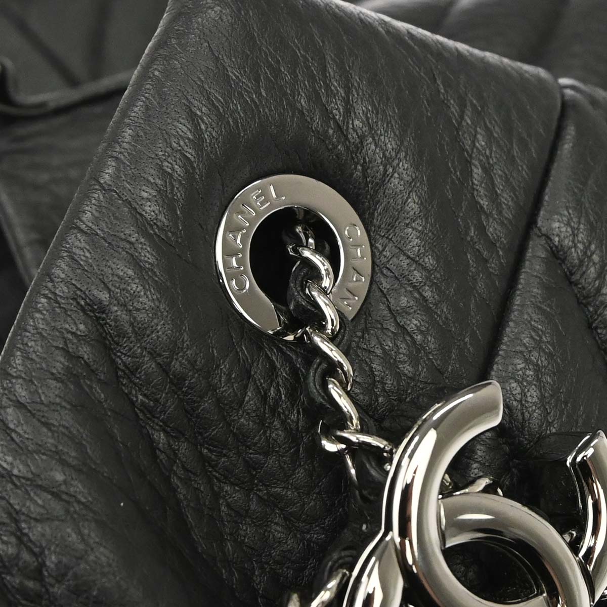 Chanel Black Deerskin Chevron Urban Spirit 2way Shoulder Handbag
