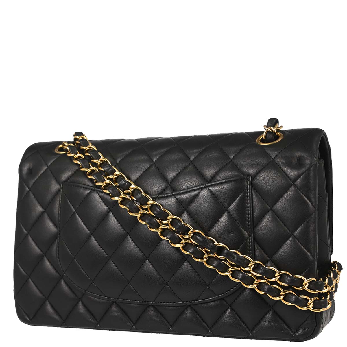 Chanel Black Lambskin Medium Classic Double Flap Shoulder Bag