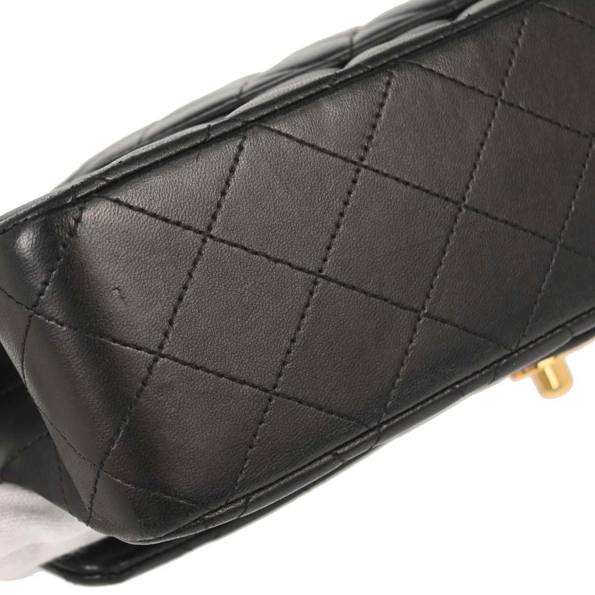 Chanel Black Lambskin Medium Classic Double Flap Shoulder Bag