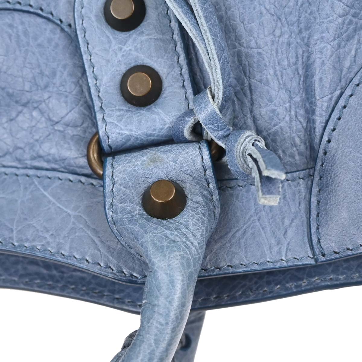 Balenciaga Blue Lambskin City Medium 2way Shoulder Handbag