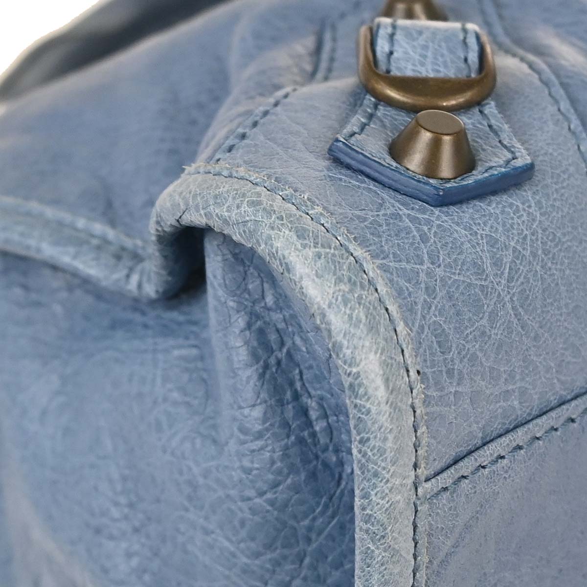 Balenciaga Blue Lambskin City Medium 2way Shoulder Handbag
