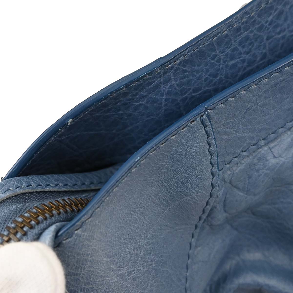 Balenciaga Blue Lambskin City Medium 2way Shoulder Handbag
